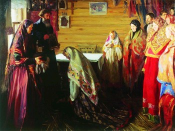 «...стоит с блюдом или с образом...» - Starinnyiy-obryad-blagosloveniya-nevestyi.jpg